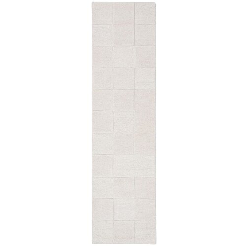Flair Rugs Ručno rađena vunena staza boje slonovače 60x230 cm Checkerboard &ndash; Cijene