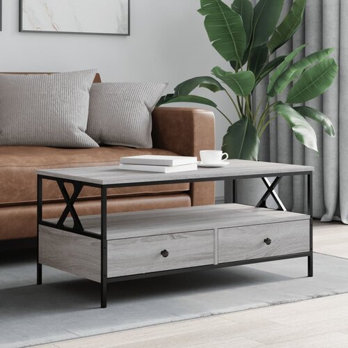 vidaXL Klubska mizica siva sonoma 100x51x45 cm inženirski les Cene