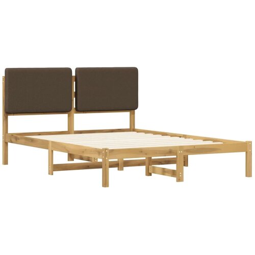  Krevetni okvir s tapiciranim uzglavljem Bijelo isprana i taupe - Bijelo isprana i taupe 140 x 190 cm Slike