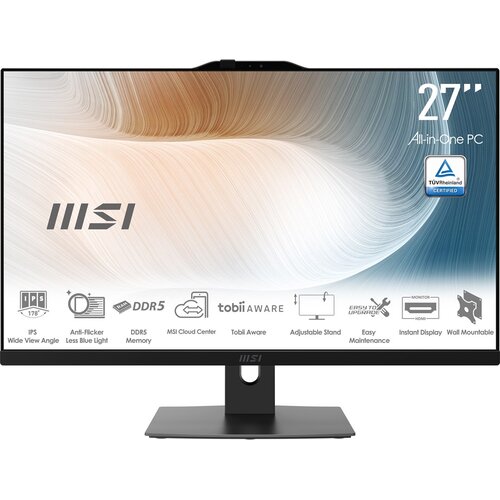 MSI Modern AM272P 1M-1235AT All-in-One PC /workstation Intel Core 7 150U 68.6 cm (27) 1920 x 1080 pixels 16 GB DDR5-SDRAM 1 TB SSD Windows 11 Pro Wi-Fi 6E (802.11ax) Black Cijene