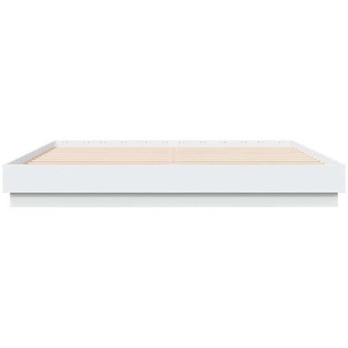 VidaXL Okvir kreveta s LED svjetlima bijeli 180 x 200 cm Slike