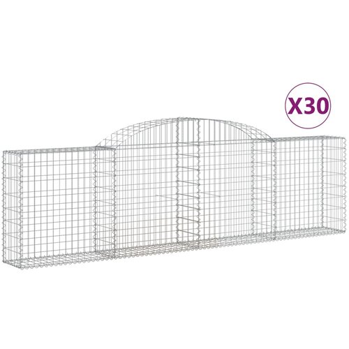  Lučne gabionske ko&amp;scaron;are 30 kom 300x30x80/100cm pocinčano željezo Slike