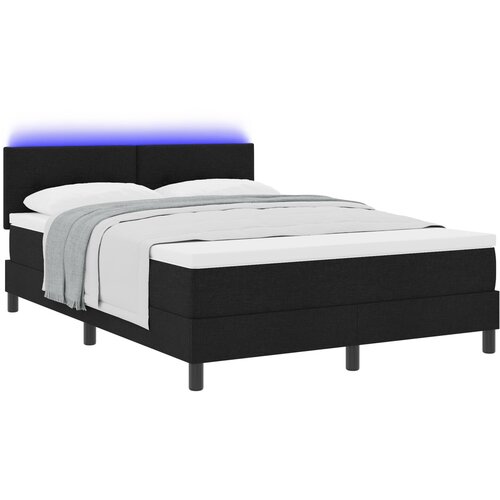 VidaXL Box Spring postelja z vzmetnico in LED črna 160x200 cm tkanina Slike