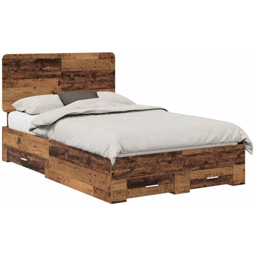  Krevetna konstrukcija Staro drvo 120 x 190 cm Konstruirano drvo Smeđa 193 x 123 x 100 cm Slike