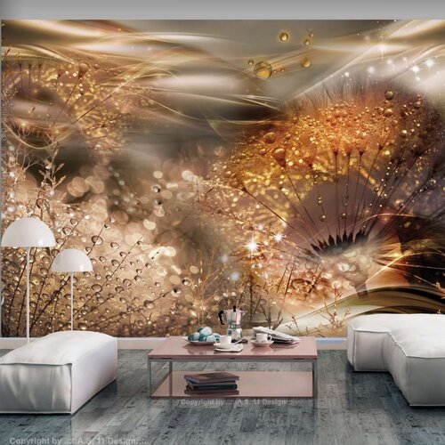  Samoljepljiva foto tapeta - Dandelions&amp;#039; World (Gold) 147x105 Slike