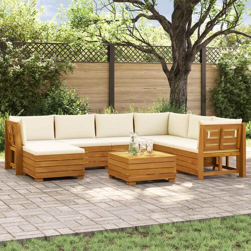  Set vanjskih sofa s jastukom 8 Komad Smeđa Čvrsto drvo akacije Cijene