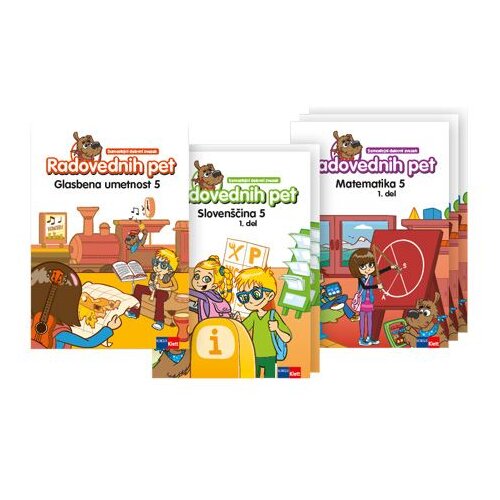  RADOVEDNIH PET 5, komplet C, komplet treh samostojnih delovnih zvezkov (SLO, MAT, GUM) za 5. razred Cene