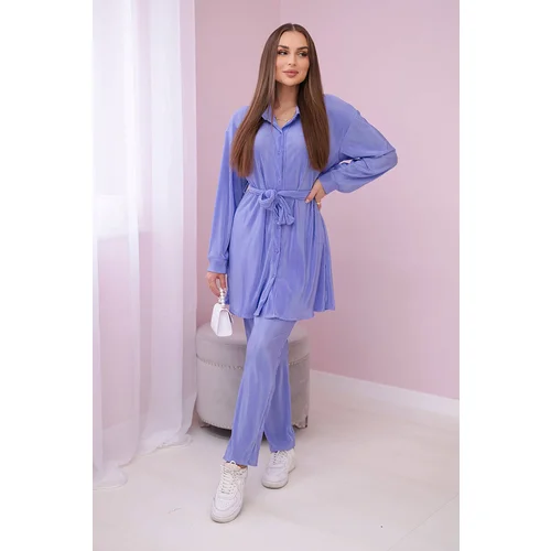 Kesi Pleated shirt + trouser set light purple