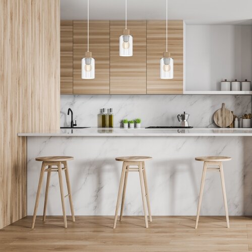  Visilica na sajli MADERA 3xE27/60W/230V bela/drvo Slike