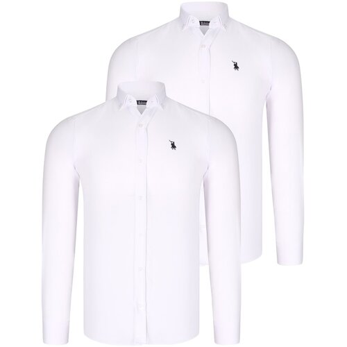 Dewberry DUO SET G725 MEN'S SHIRT-WHITE-WHITE Cijene
