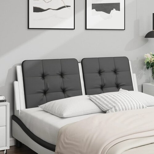 VidaXL Jastuk za uzglavlje crno-bijeli 120 cm od umjetne kože Slike