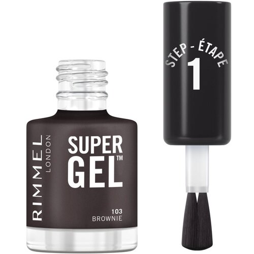 Rimmel London Super Gel gel lak za nohte brez uporabe UV/LED lučke odtenek 103 Brownie 12 ml Slike