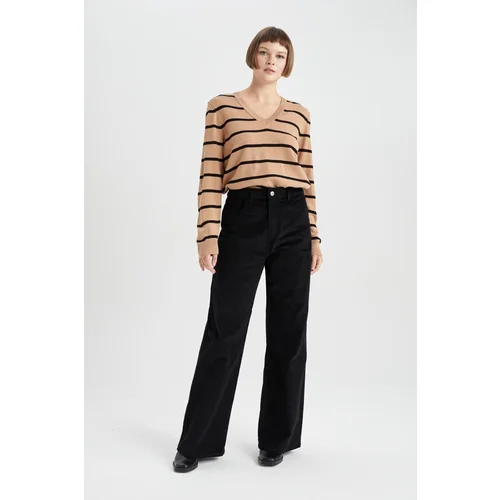 Defacto Wide Leg High Waist Wide Leg Corduroy Trousers