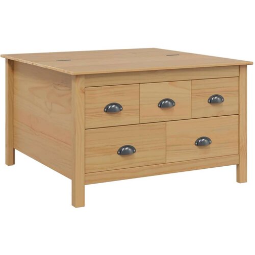  Stolić za kavu Medeno smeđa 79.5 x 79.5 x 49 cm Čvrsto borovo drvo - boja meda Slike