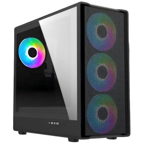 Ryze CHALLENGER CH500 Mesh 4F 4xARGB Fan ATX, Black Cijene