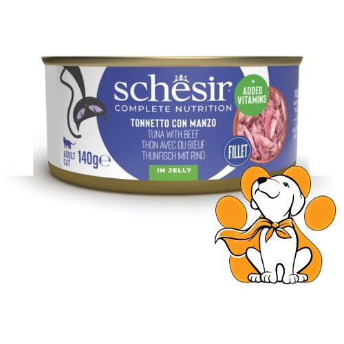Schesir Cat Tuna With Beef in Jelly 140g, Fileti Tune i Govedine u Želeu Cene