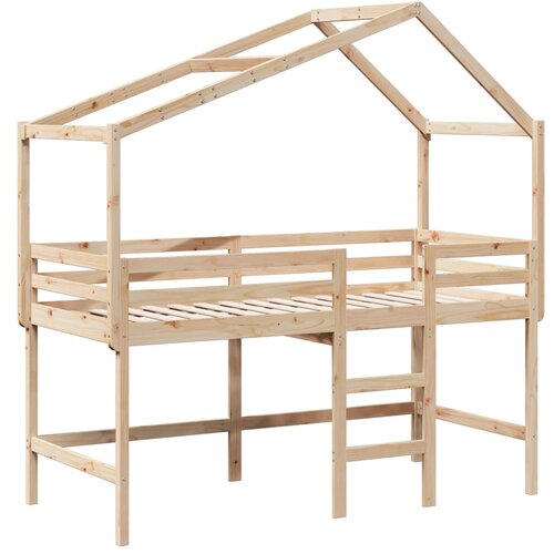vidaXL Krevet na kat s ljestvama i krovom 90x190 cm od borovine Cijene