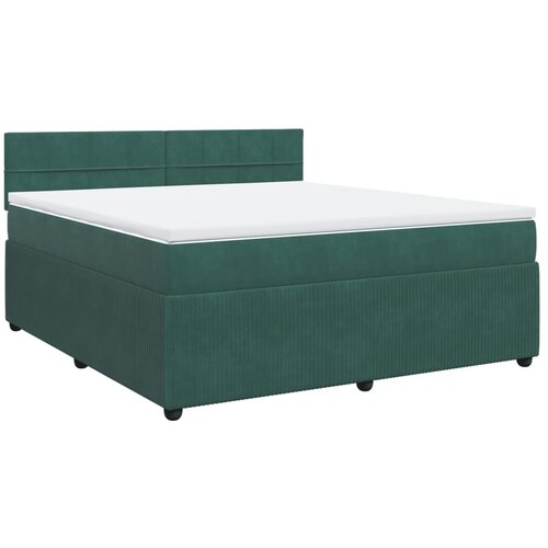 vidaXL Box spring postelja z vzmetnico temno zelena 180x200 cm žamet, (21304509) Cene