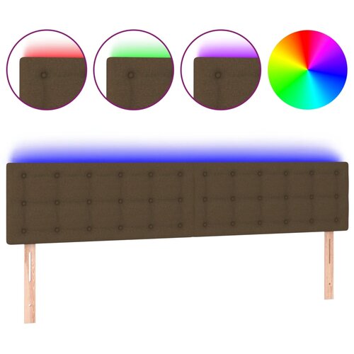 Maison Chic LED posteljno vzglavje - Vzglavna omarica temno rjavo 160x5x78/88 cm blago, (22078210) Slike
