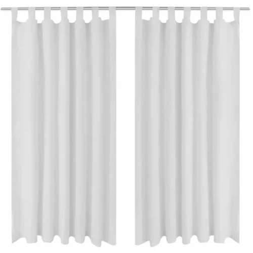  2 kosa belih satenasih zaves z obročki 140 x 225 cm