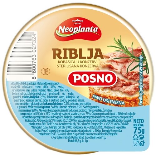 Neoplanta Pašteta riblja 75g Cene