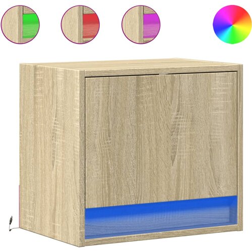 Maison Chic Stenski Dvo delni komplet Nočne omarice - Nočne mize z LED lučkami sonoma hrast, (21687565) Slike