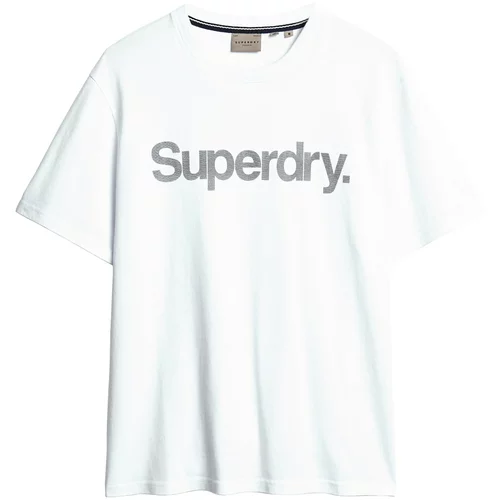 Superdry Majica siva / bijela