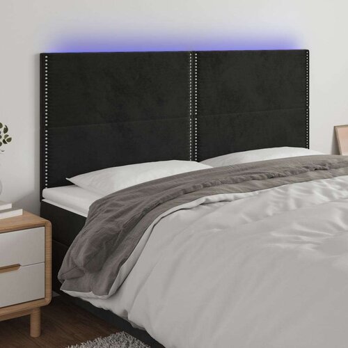  Uzglavlje crno 180x5x118/128 cm bar&amp;scaron;unasto Slike
