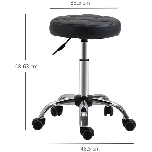  Set od 2 uredske stolice na kotačiće podesiva visina 48-63 cm crne Slike