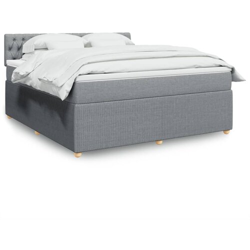 VidaXL Krevet s oprugama i madracem svjetlosivi 180x200 cm od tkanine Slike
