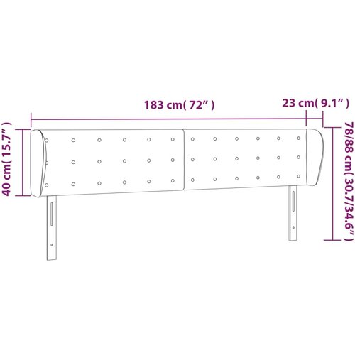  Uzglavlje s u&amp;scaron;ima crno 183x23x78/88 cm bar&amp;scaron;unasto Slike