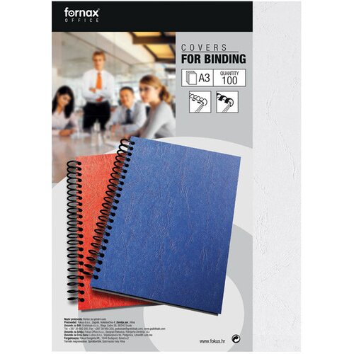 Korice ZA SPIRALNI UVEZ 250G KARTON RELJEFNE A3 PK100 FORNAX CRNE Cijene
