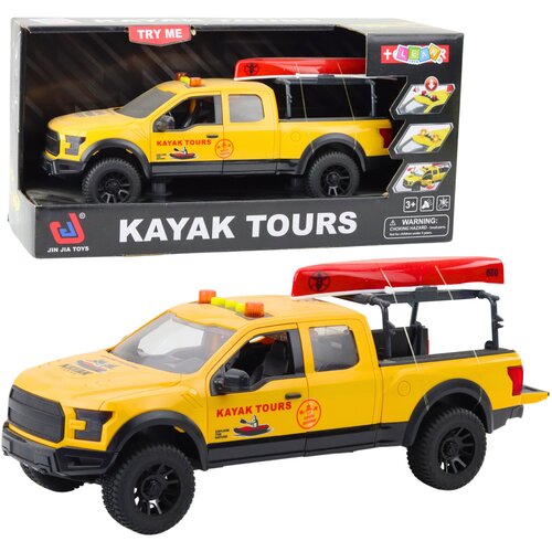  Auto za igru Pickup sa kajakom u transportu 1:12 - žuti Cene