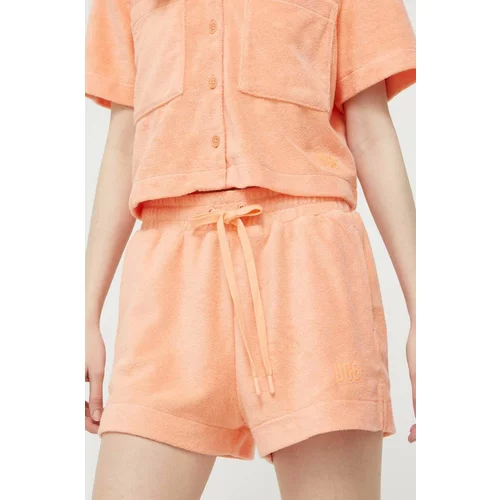 Ugg Kratke hlače za žene, boja: narančasta, glatki materijal, visoki struk
