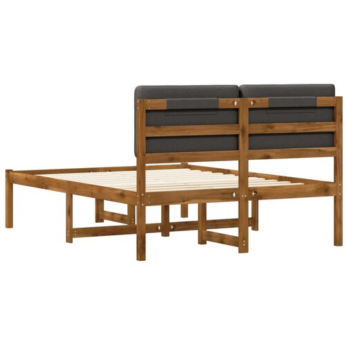  Krevetni okvir s tapiciranim uzglavljem Prirodna i tamnosiva - Prirodna i tamnosiva 150 x 200 cm Slike