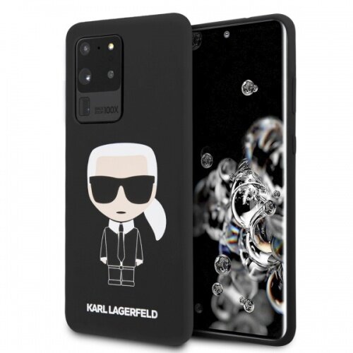 Karl Lagerfeld Originalen ovitek KLHCS69SLFKBK za Samsung Galaxy S20 Ultra G988 črna silikonska za&amp;scaron;čita - Full Body Iconic Slike