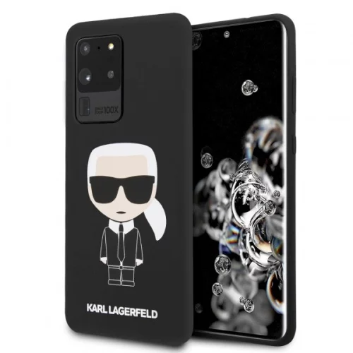 Karl Lagerfeld Originalen ovitek KLHCS69SLFKBK za Samsung Galaxy S20 Ultra G988 črna silikonska zaščita - Full Body Iconic