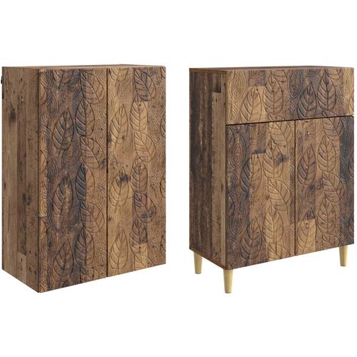  Set ormara 2 kom. Staro drvo Konstruirano drvo Smeđa 66 x 34,5 x 90 cm Slike