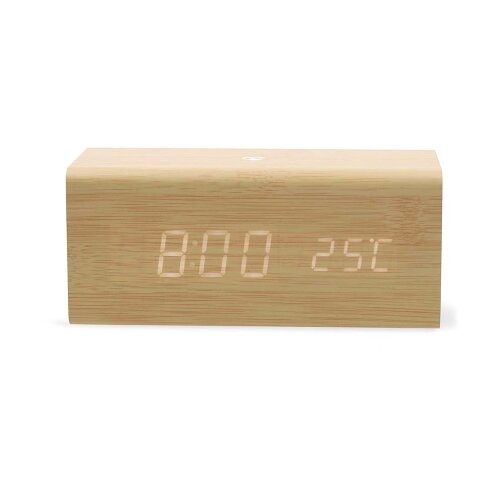 Nedis Digitalna FM budilka LED s snooze, datumom in termometrom, Bež, (5000232123) Slike