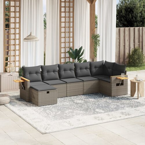 vidaXL 7-dijelni set vrtnih sofa sivi od poliratana Cijene