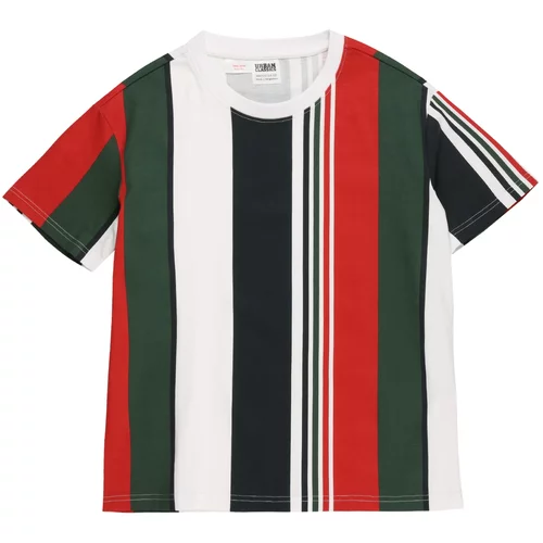 Urban Classics Majica mornarska / temno zelena / rdeča / bela