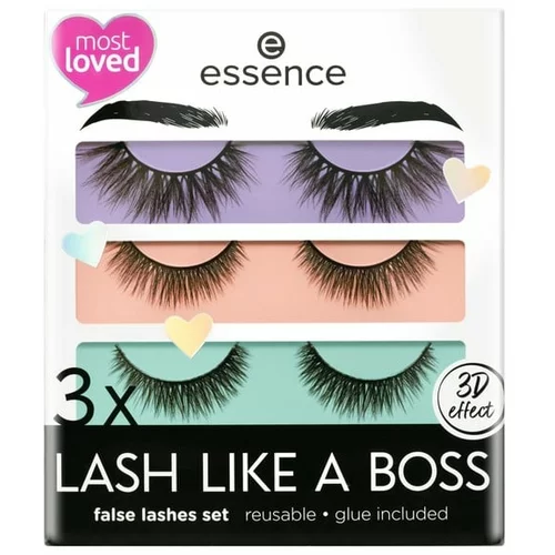 Essence Lash Like a Boss umetne trepalnice 01 Limitless+Unique+Stunning (ugodno pakiranje)