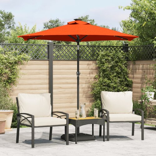 vidaXL Vrtni suncobran s čeličnom šipkom LED terakota 225x225x212 cm Cijene