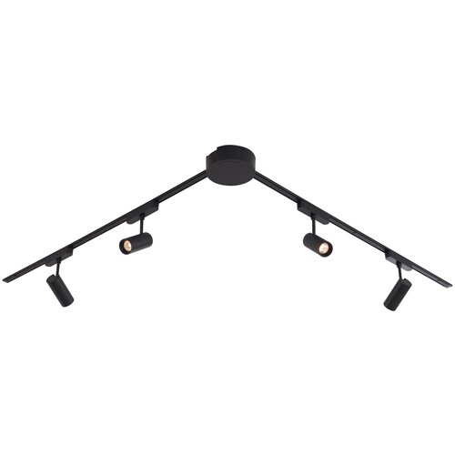 QAZQA Modern railsysteem met 4 spots zwart 1-fase 200 cm - Magnetic Gert Cene