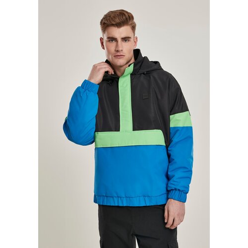 Urban Classics 3-Tone Neon Mix Pull Over Jacket Black/Cobalt Blue Cene