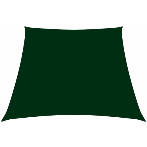 vidaXL Senčno jadro oksford blago trapez 4/5x3 m temno zeleno