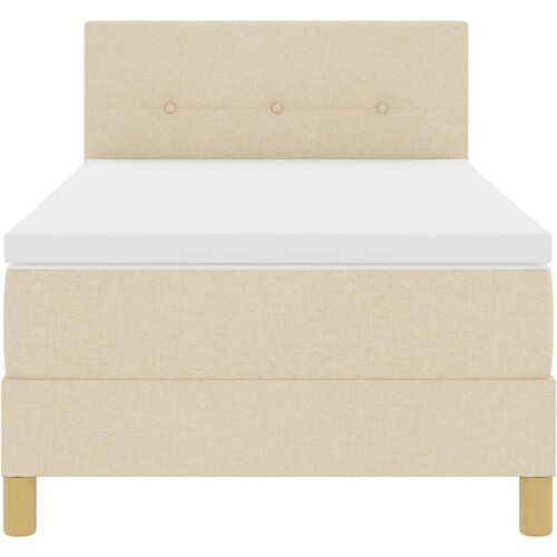  LED Box Spring Krevet s LED trakama Krema 100 x 200 cm tkanina Slike