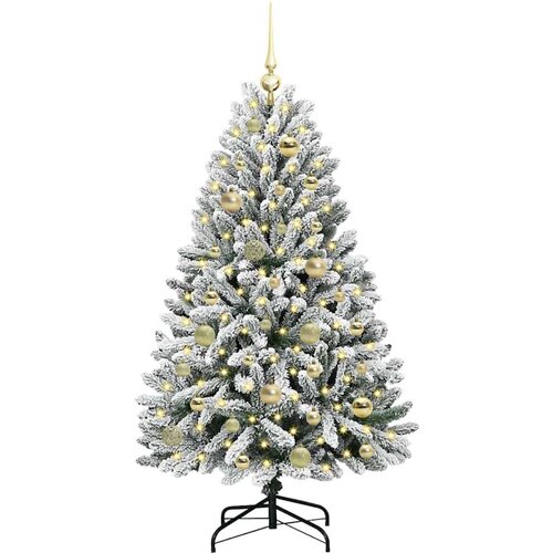 VidaXL Umjetno božićno drvce Zelena i bijela 120 cm PVC i metal Slike