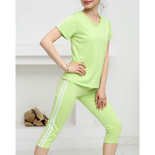 Resti Neon green women's sports tracksuit set - Clothing Cene