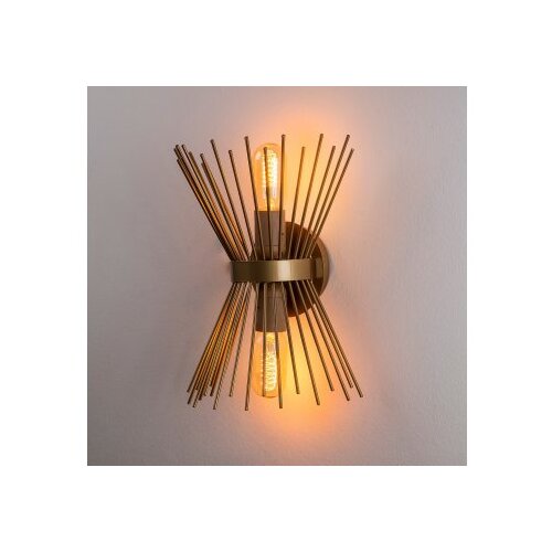 Opviq Zidna lampa KIRPI metalna zlatna 23.*16 *33 cm, 2x E27 ;+Max 40 W, Kirpi - 3092 Slike
